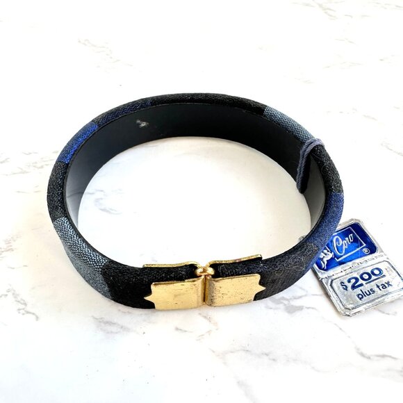 Coro Denim Bangle Bracelet With Gold-Tone Clasp New Old Stock - Picture 4 of 7